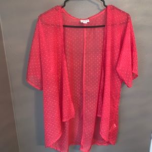 Pink Polka Dot LuLaRoe Bianka Kimono, size 3